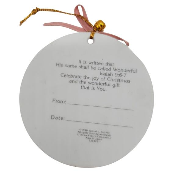 Precious Moment Ornament -  Isaiah 9: 6-7 - Picture 2 of 3